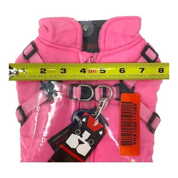 Puppia Winter Coat Harness Dog Cat Vest Pink Smart Tag Mountaineer II Puffer - Picture 6 of 12